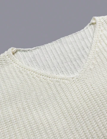 Pulover Oversize SHEIN, alb