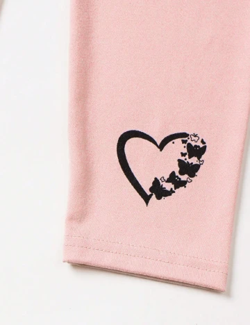 Set colanti Shein Kids, negru/roz