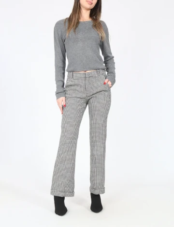 Pantaloni Zara, alb/negru