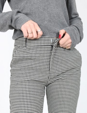 Pantaloni Zara, alb/negru
