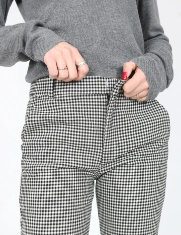 Pantaloni Zara, alb/negru