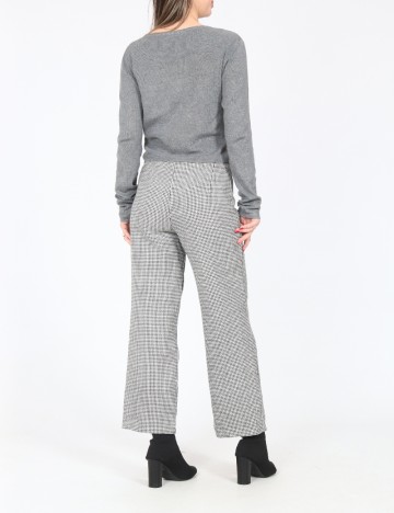 Pantaloni Zara, alb/negru
