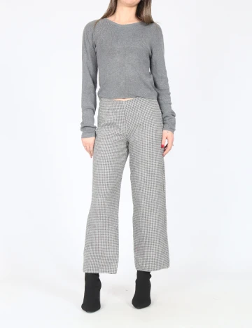 Pantaloni Zara, alb/negru