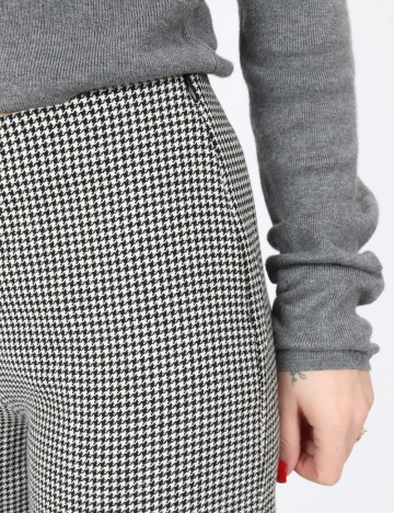 Pantaloni Zara, alb/negru
