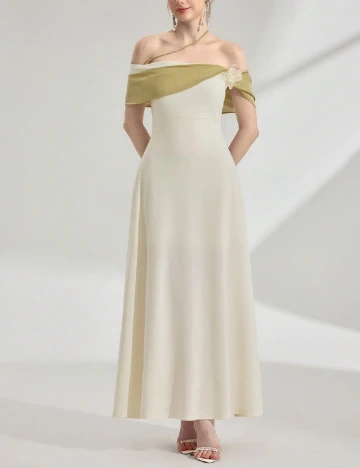 Rochie lunga Emery Rose, ecru