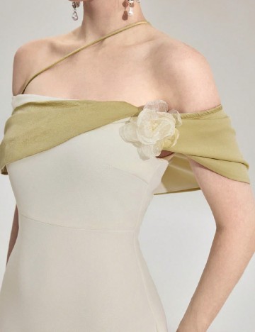 Rochie lunga Emery Rose, ecru