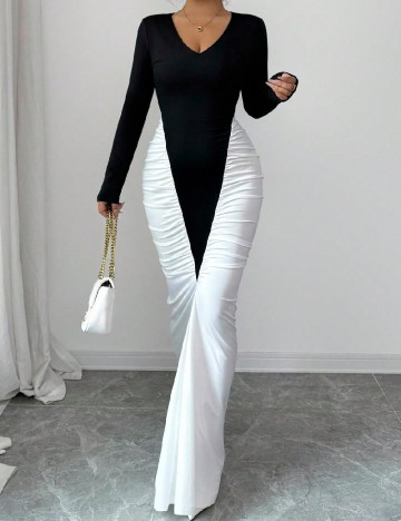 
						Rochie lunga SHEIN, negru/alb