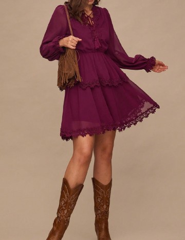 Rochie scurta SHEIN, pruna