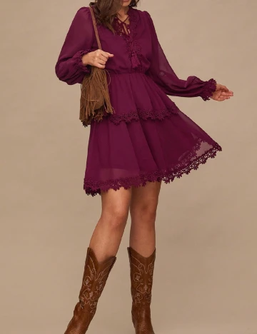 Rochie scurta SHEIN, pruna