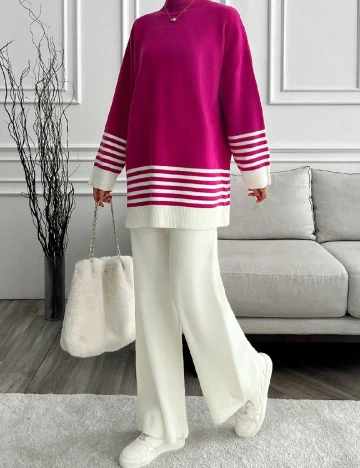 Compleu SHEIN, ecru/roz