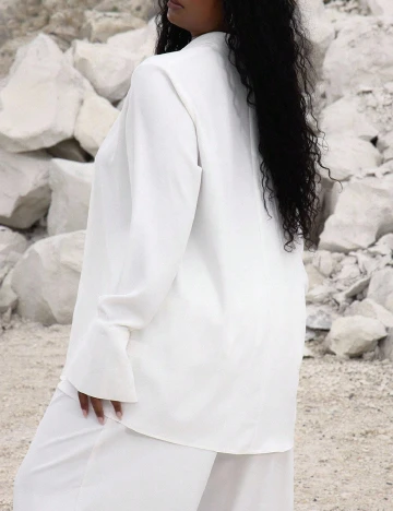 Sacou Musera Plus Size, alb