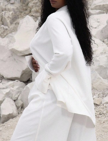 Sacou Musera Plus Size, alb