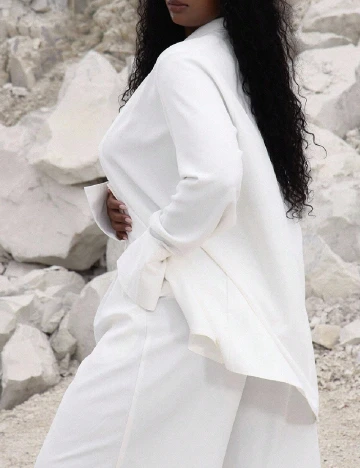 Sacou Musera Plus Size, alb