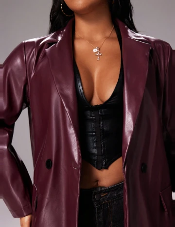 Sacou SHEIN CURVE, pruna