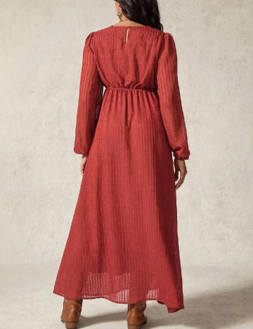 Rochie lunga SHEIN Maternity, caramiziu