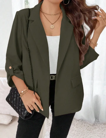 Blazer SHEIN CURVE, verde