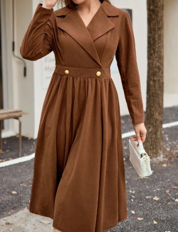 Rochie medie SHEIN CURVE, maro