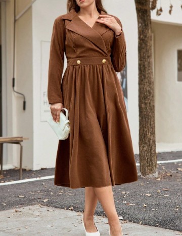 Rochie medie SHEIN CURVE, maro