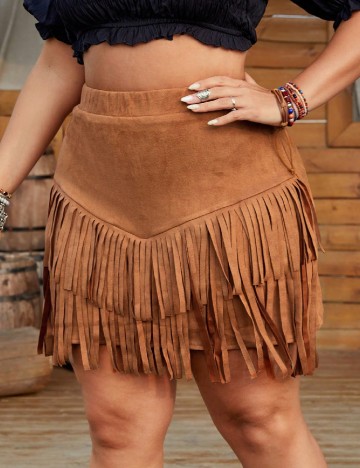 Fusta SHEIN CURVE, maro