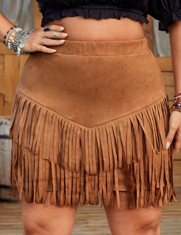 Fusta SHEIN CURVE, maro