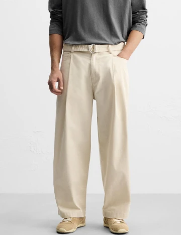 Pantaloni Zara, ecru