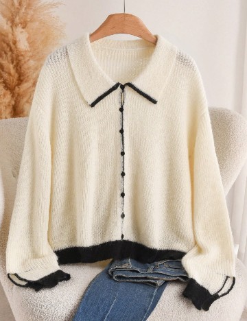 
						Cardigan SHEIN CURVE, ecru