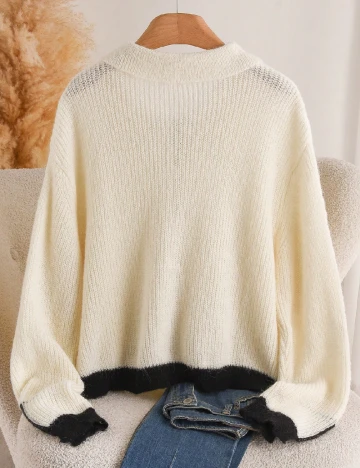 Cardigan SHEIN CURVE, ecru