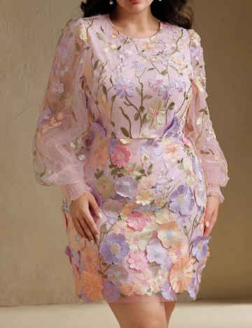 Rochie scurta SHEIN CURVE, roz