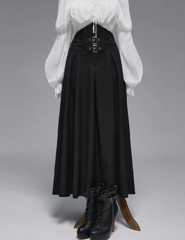 Fusta Romwe Plus Size, negru