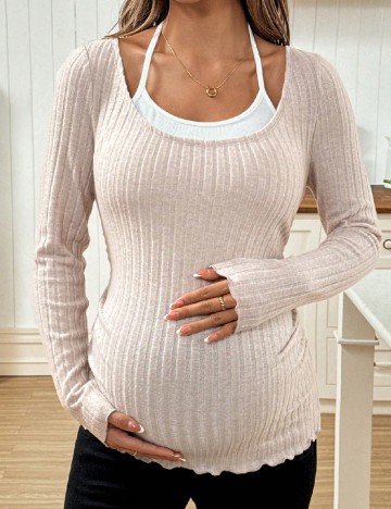 Bluza SHEIN Maternity, crem