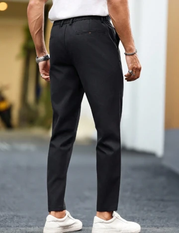 Pantaloni SHEIN Plus Size Men, negru