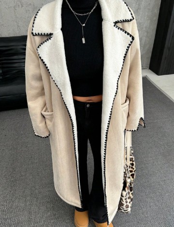 Palton SHEIN CURVE, bej