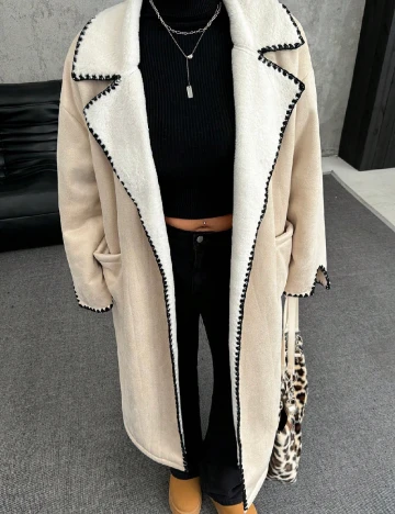 Palton SHEIN CURVE, bej