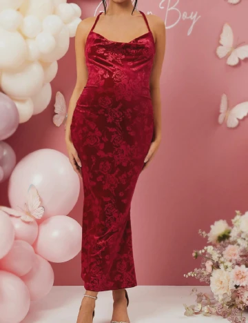 Rochie lunga SHEIN Maternity, visiniu