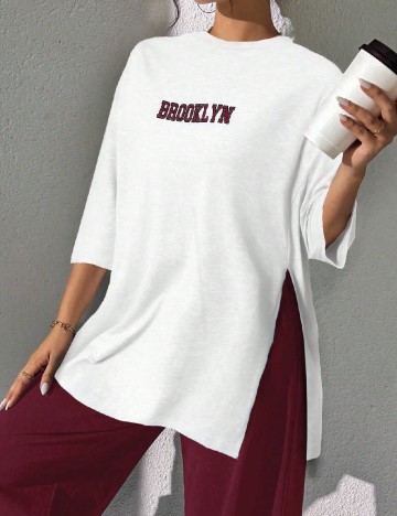 Compleu SHEIN, alb/visiniu