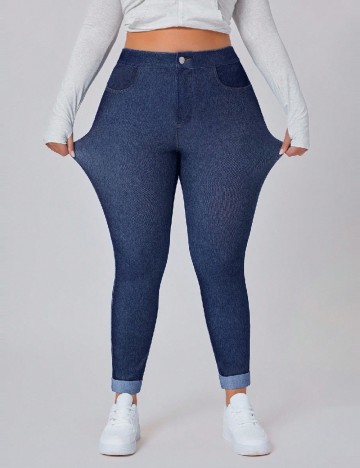 Pantaloni SHEIN CURVE, albastru