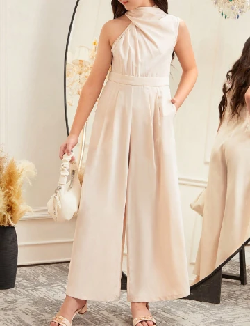 Salopeta Shein Kids, crem