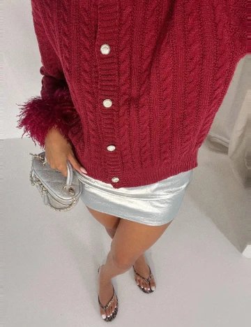 Cardigan SHEIN, rosu