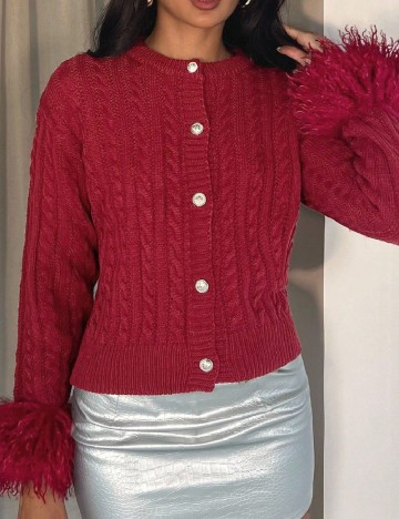 Cardigan SHEIN, rosu