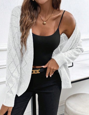 
						Cardigan SHEIN, alb