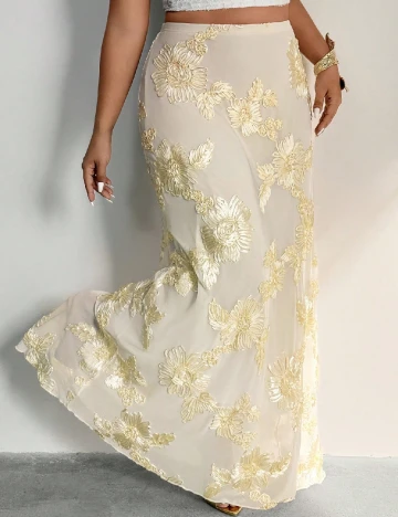 Fusta SHEIN CURVE, galben