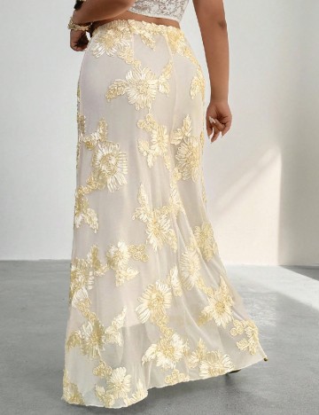 Fusta SHEIN CURVE, galben