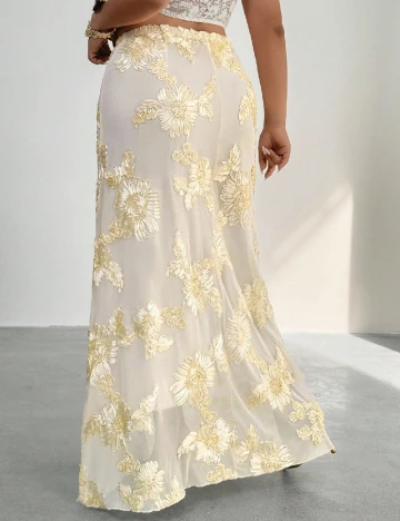 Fusta SHEIN CURVE, galben