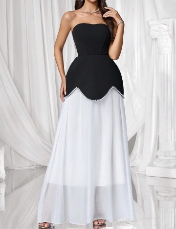 
						Rochie lunga SHEIN, negru/alb