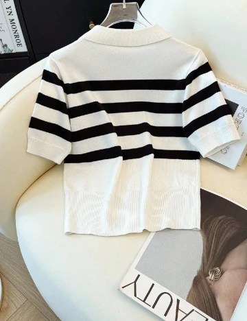 Bluza SHEIN, alb/negru