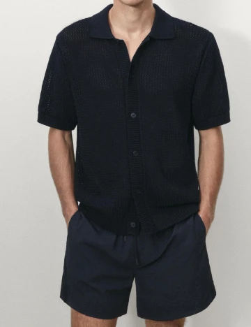 Pantaloni scurti Massimo Dutti, bleumarin