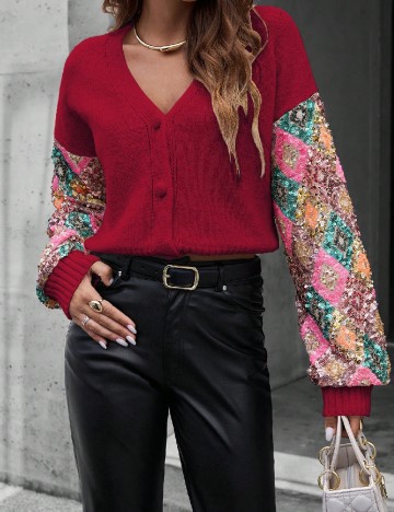 
						Cardigan SHEIN, rosu