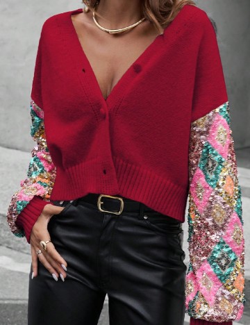 Cardigan SHEIN, rosu