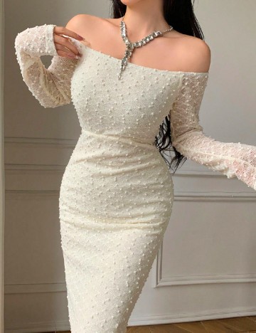 Rochie lunga SHEIN, crem