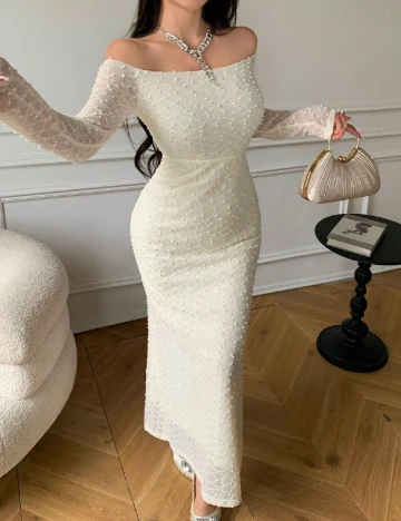 Rochie lunga SHEIN, crem